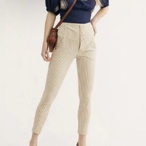 Free People Stripes Frankie Button Fly Pant size 4
